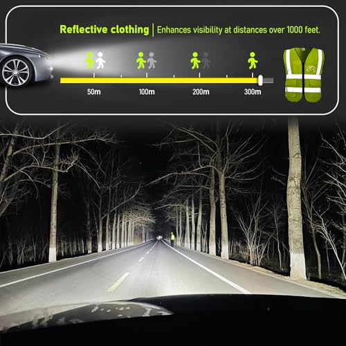 High Visibility Vest Safety Vest with Pockets and Zipper Meets ANSI/ISEA Standard(1 Pack 5 Pack) - color: Yellow-green, size: 3X-Large