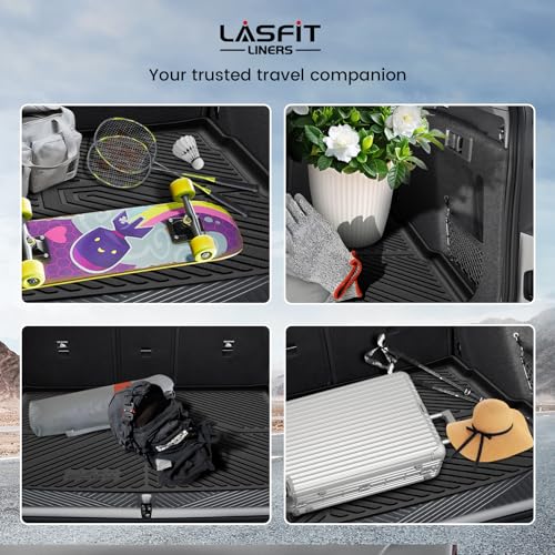 LASFIT Cargo Mat & Backrest Mats Seat Protector for BMW X3 2025 2026, Custom Fit 100% TPE All Weather Protection Car Liner for BMW X3 30 xDrive M50 xDrive Trunk Mats, Black - size: 2) X3 2025-2026 | Cargo Mat