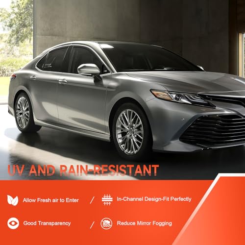 in-Channel Rain Guards Fit for Toyota Camry 2018 2019 2020 2021 2022 2023 2024, Durable Side Windows Rain Guard, 2018-2024 Camry Wind Deflectors Black 4Pcs - size: 2018-2024 Toyota Camry (In-Channel)