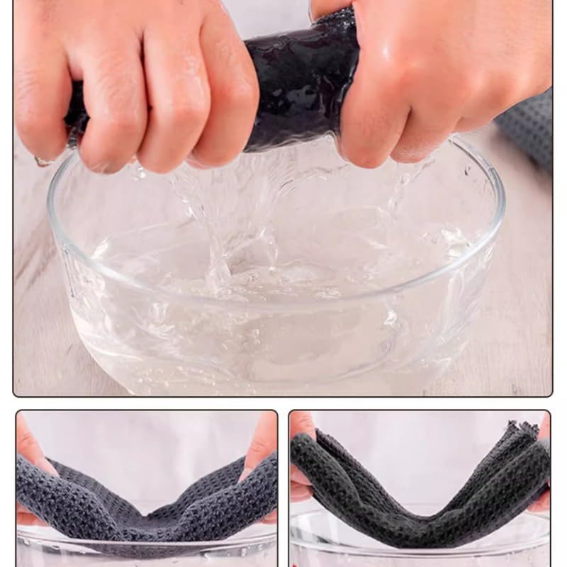 2PCS Car Wash Towel Glass Cleaning Water Drying Microfiber Window Clean Wipe Auto Detailing Waffle Weave (2Pcs-Gray) - color: 2pcs-gray