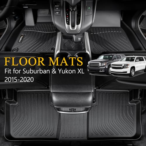 Wailtnb-All Weather Floor Mats for Chevrolet Suburban & GMC Yukon XL 2015-2020 Custom Fit Chevy Suburban & Yukon XL 2015-2020 Waterproof Durable Accessories for Suburban - style: 30|For Suburban/Yukon XL | 2015-2020 | Mats