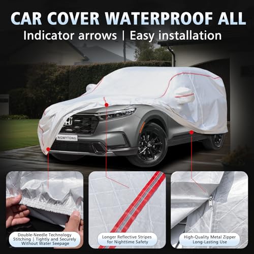 Car Cover Waterproof All Weather for Honda CRV 1996-2025,All-Around Fastening and 4 Upgrades, 30s Quick-Install for Car Cover - size: 2（CRV）
