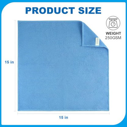 Microfiber Cleaning Cloths 15"x15" – 270GSM Plush Lint-Free Towels for Cars & Auto Detailing, Super Absorbent Car Wash Cloths for Drying, Polishing, Glass & Household(10 Pack) - size: 10 Pack