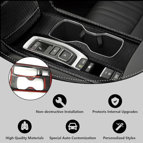 Carbon Fiber Gear Shift Panel Cover Compatible with 2018-2022 10th Gen Honda Accord Hybrid - color: Style 2