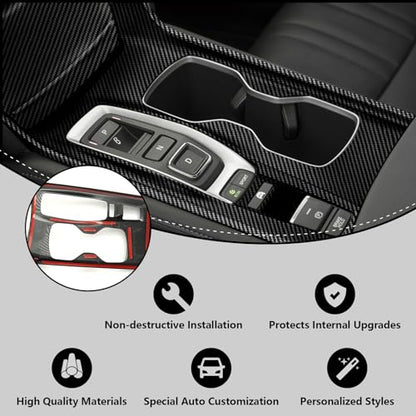 Carbon Fiber Gear Shift Panel Cover Compatible with 2018-2022 10th Gen Honda Accord Hybrid - color: Style 2