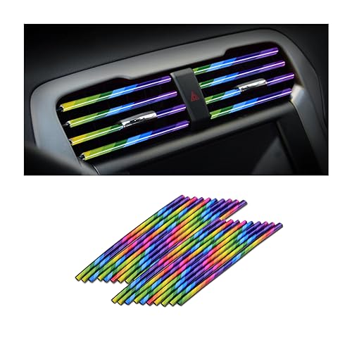 Osilly 20 Pcs Car Air Conditioner Outlet Decoration Strip, Decorative Trim for Auto Air Vent Outlet, Waterproof Automotive Interior Decors for Men Women, Universal for Most Vehicles (Multicolor) - color: Multicolor