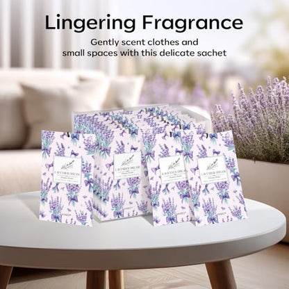 MYARO 20 Pack Lavender Scented Sachets - Drawer & Closet Air Freshener Bags, Natural Odor Eliminator for Car, Home, Bedroom, Office & Travel - color: Lavender Fresh