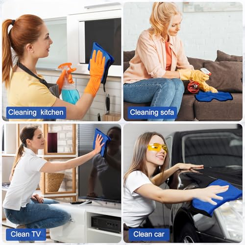 Tallew 40 Pcs Microfiber Towels:16"x16" Microfiber Drying Towels Bulk Micro Fiber Car Cleaning Cloth for Cars Drying Washing Polishing Office Windows Cleaning Household Supplies (Blue) - color: Blue