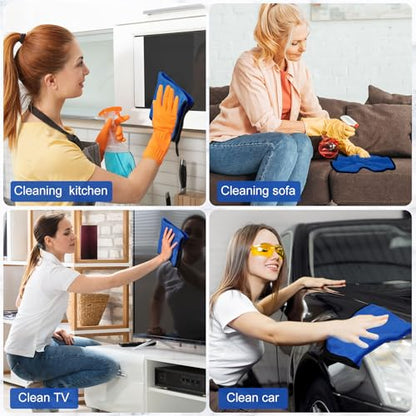 Tallew 40 Pcs Microfiber Towels:16"x16" Microfiber Drying Towels Bulk Micro Fiber Car Cleaning Cloth for Cars Drying Washing Polishing Office Windows Cleaning Household Supplies (Blue) - color: Blue