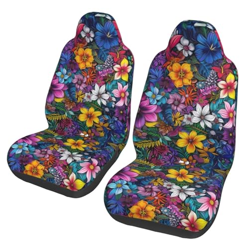 Boho Flower Car Seat Covers Front Seat Only Auto Seat Protector Hippie Floral Automotive Vehicle Seat Cover Car Accessories Universal Seat Cover for Sedan SUV Truck Breathable & Washable - color: Boho Flower