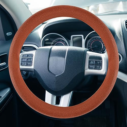 Universal Car Silicone Steering Wheel Cover Snake Pattern Auto Accessory, 14-15.7 Inch Anti-Slip Car Steering Wrap with Massage Texture for Truck SUV & Most Cars