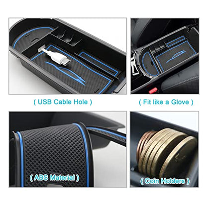 CDEFG Center Console Accessory Organizer Compatible with 2018 2019 2020 2021 2022 CHR C-HR, ABS Material Armrest Box Insert Tray (Blue) - color: 1Pcs Blue for CHR 2018-2023