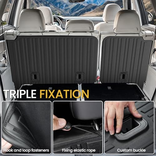 Kick Mats Backrest Mats for 2018-2025 2026 Volkswagen VW Atlas Bench Seat Car Mat Accessories(Not Fit Cross Sport), All Weather TPE Protector SEL SE Peak Edition(2nd Row Kick Mats 7 Seats) - style: 2nd Row Kick Mats