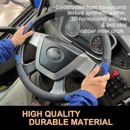 PINCTROT XL Size 17.5-18 Inch Comfy Grip Steering Wheel Cover for Semi Truck, Fits RV, Big Rig Trucker, 18 Wheeler and Classic Cars, Anti-Slip Design 17.5-18 Inch(Silicone Blue) - color: 3.Blue, size: Extra Large Size[17 1/2''-18'']