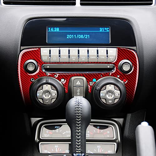 Carbon Fiber Decal Car Central Console CD Panel Sticker Interior Trim for Chevrolet Camaro 2010 2011 2012 2013 2014 2015 Accessories - color: CD Panel