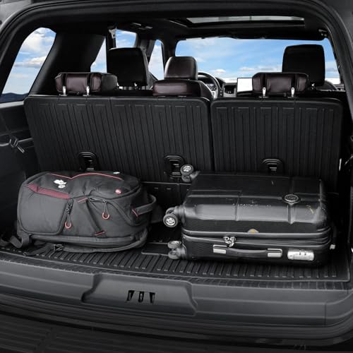 Cargo Mat for 2018-2024 Ford Expedition/Lincoln Navigator 7/8 Seats, Full Coverage All Weather Trunk Cargo Liner with 3rd Row Backrest Protectors (Not fit Max or L Model)