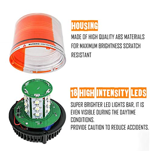 Red and Blue Wireless Rotating Beacon Led Strobe Warning Light Roof Top Plow Hazard Flash Emergency Lights 12V with Magnetic Base Mount and Rechargeable Cigar Lighter Plug (Red/Blue, 18 LED) - color: Red/Blue