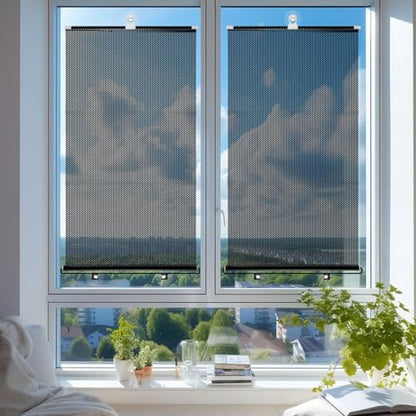 PATKAW (1 Pcs) Window Blinds, Blackout Shades No Drill, Suction Cup Temporary Roller Blind, Light Blocking Window Cover for Bedroom, Office, Nursery, Home Privacy, Travel, Rv and Car - size: 125.00X40.00X1.00CM