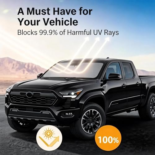 Upgraded Sunshade, Improved UV Protection Fabric, Foldable Front Sun Shade, Custom Accessories (for Dodge RAM 2010-2026) - size: For Dodge Ram 2010-2026