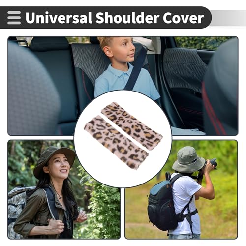 Pink Seat Belt Cover Pad Plush 23.5cm Seatbelt Strap Cushion Shoulder Padding 1Pair - color: Pink