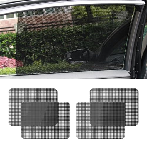 4PCS Car Side Window Sunshade, Block UV Rays Car Privacy Protector, Reuseable Static Cling Film Stickers, Washable Car Window Shade for Baby, Window Tint for Most Vehicles