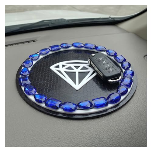Craedli Bling Car Dashboard Anti-Slip Pad, Rhinestone PVC Car Dash Sticky Gripping Mat, Multifunctional Auto Interior Desk Organizer Accessory for Sunglasses, Phones, Electronic Devices (RoyalBlue) - color: RoyalBlue