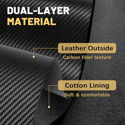 16mm Manual Car Shift Boot,Carbon Fibre Leather Gear Shift Cover for Dust Prevention & Protection,Universal Car Interior Accessories(Black) - color: Black