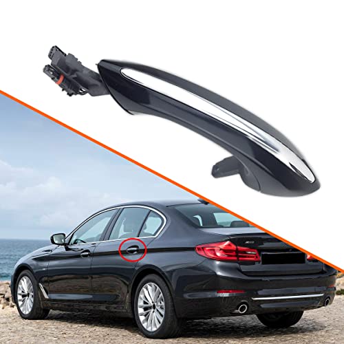 Exterior Black Door Handle,Rear Left Passenger Side, Compatible with BMW 535i 550i 520i 528i 640i 740Li - Black,Rear Left (Replaces 51217231933) - color: Black, size: Rear Left