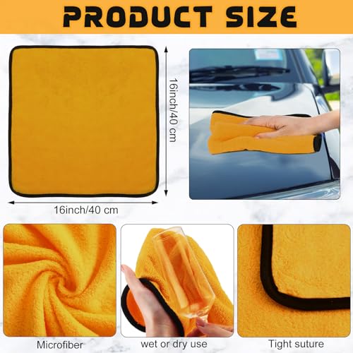 Tallew 80 Pcs Microfiber Towels:16"x16" Microfiber Drying Towels Bulk Micro Fiber Car Cleaning Cloth for Cars Drying Washing Polishing Office Windows Cleaning Household Supplies (Yellow) - color: Yellow