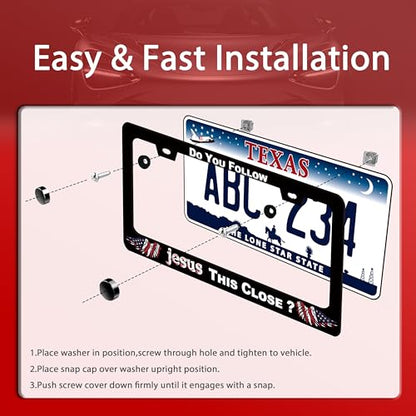 Do You Follow Jesus This Close License Plate Frame Christian License Plate Funny Auto Accessory Bracket Stainless Steel License Plate Frames 6.3 x12.3 Inch - color: Do You Follow Jesus This Close