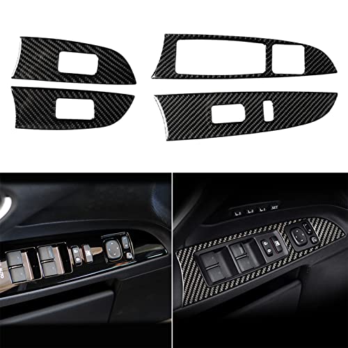 NVCNX Real Premium Carbon Fiber for Lexus IS250 is 250 IS350 2009-2013 2010 2011 2012 Accessories Car Window Lift Switch Panel Cover Interior Trim Sticker Decal 4PCs, not for IS250C IS350C - color: Window Lift Switch Trim - for 2009-2013