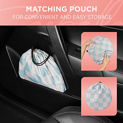 BDK Checker Gradient Car Window Sun Shade Auto Shade for Windshield Visor, Block UV Reflect Heat to Keep Your Car SUV Truck Cool Jumbo 64"x32"