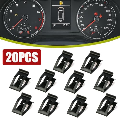20PCS Car Dashboard Trim Clips, Metal U-Shaped Vehicle Front Console Dash Retainer, Automotive Dash Console Panel Fastener Replacement Accessories, Universal for SUV Truck Sedan - size: 20PCS