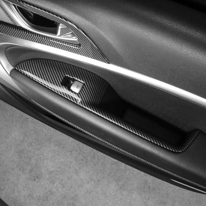 Car Inner Door Panel Strip Trim Cover Compatible with Genesis G70 2019-2025, Auto Interior Upgrade Accessories(Carbon Fiber Pattern)