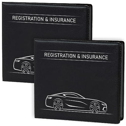 CANOPUS Car Registration and Insurance Holder, Car Document Holder, Vehicle Registration and Insurance Card Holder, Wallet for Auto, Trailer, Motorcycle, Truck, Vehicle Paperwork Organizer (2 Pack) - size: Car