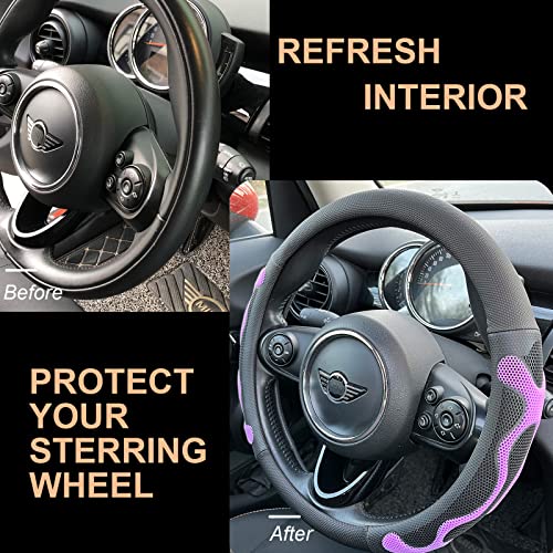 PINCTROT Comfy Grip Steering Wheel Cover, Anti-Slip Design, Universal 14.5-15 Inch(Silicone Purple) - color: 6.Purple, size: Medium(Standard) Size[14 1/2''-15'']