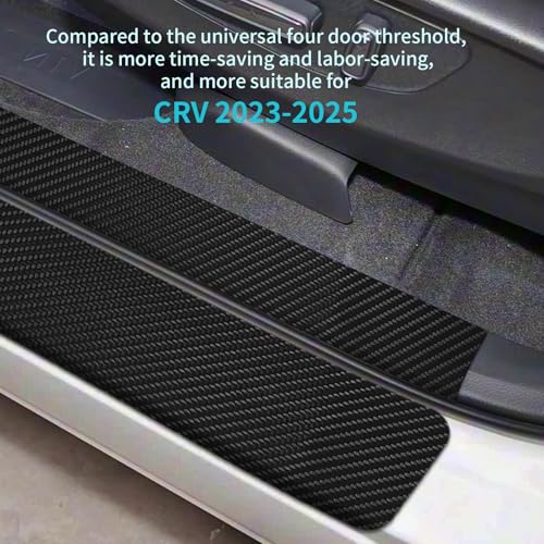 Bilisin 9PCS Car Door Sill Protector Compatible with Honda CRV 6th Gen 2023-2025,Carbon Fiber Leather Auto Trunk Door Sill Entry Guard Scratch Protector Accessories - size: for 6th Gen 2023-2025