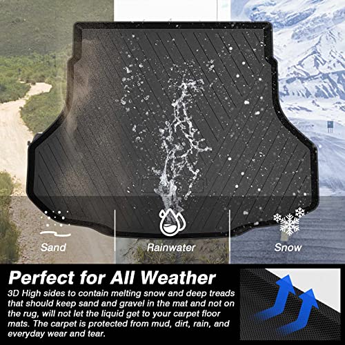 KUST Trunk Cargo Mat for Hyundai Elantra 2021-2025 2026, TPE Rubber Cargo Liner Rear Trunk Liner for Elantra Accessories All Weather Protection High Side - size: For 2021-2026 Elantra | Trunk Mat
