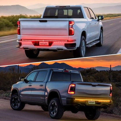 Nilight Truck Tailgate Light Strip 48Inch Arrow 432 LED with Red Running Brake Lights Amber Turn Signals Strobe Lights - color: 48" Tailgate Light Strip Red/Amber Arrow