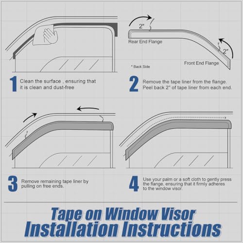 Auto Dynasty Rain Guards Tape-On Compatible with 2017-2020 Elantra 4pcs Window Visors Deflectors - size: 17-20 Elantra