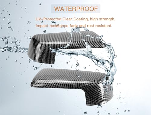 Mirror Cover Cap Trim Compatible with 2019-2024 Chevy Silverado 1500, GMC Sierra 1500 Carbon Fiber - color: Carbon Fiber