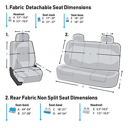 FH Group Car Seat Covers Full Set Cloth - Universal Fit Automotive Seat Covers, Low Back Front Seat Covers, Solid Back Seat Cover, Washable Car Seat Cover for SUV, Sedan and Van Beige - color: Beige, style: Seat Cover Full Set