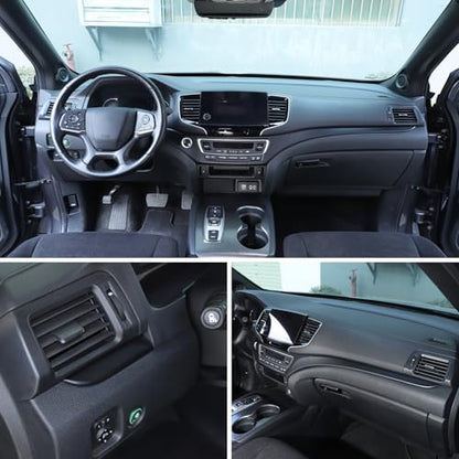 Dashboard Panel Cover for Honda Pilot 2016-2022/ Ridgeline 2016-2020/ Passport 2019-2025 Accessories, Center Console Instrument Panel Trim Strip, Dash Upper Center Panel Trim Bezel, ABS (Matt Black) - color: Matt Black