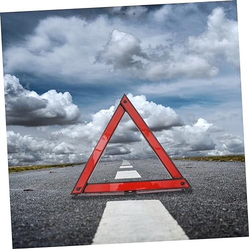 2pcs Auto Folding Safety Warning Sign Compact Roadside Emergency Reflective Triangle for Vehicle Maintenance Roadside Assistance and Construction Use