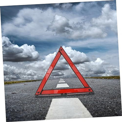 2pcs Auto Folding Safety Warning Sign Compact Roadside Emergency Reflective Triangle for Vehicle Maintenance Roadside Assistance and Construction Use