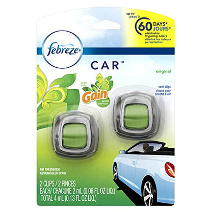 Febreze Car Vent Clips Air Freshener - Gain Original - 2 ct - size: 0.07 Ounce (Pack of 2)