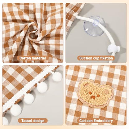 Gilprop 2 Pcs Car Window Shades Suction Cups Double Layer Auto Sun Shade Car Side Window Covers for Family Privacy Protection Breastfeeding Taking a nap Camping 18.5" x 26"(Brown) - color: Brown