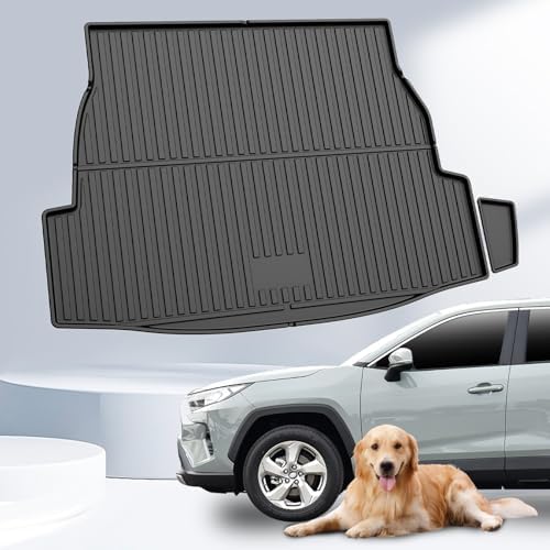 AOMSAZTO 2025 Cargo Mat: All Weather Cargo Liner Compatible with Toyota RAV4 (Include Hybrid) 2019-2025 Waterproof Trunk Mat TPE 3D Heavy Duty Rear Trunk Tray - style: 2019-2025 | For Toyota Rav4 Cargo Mat