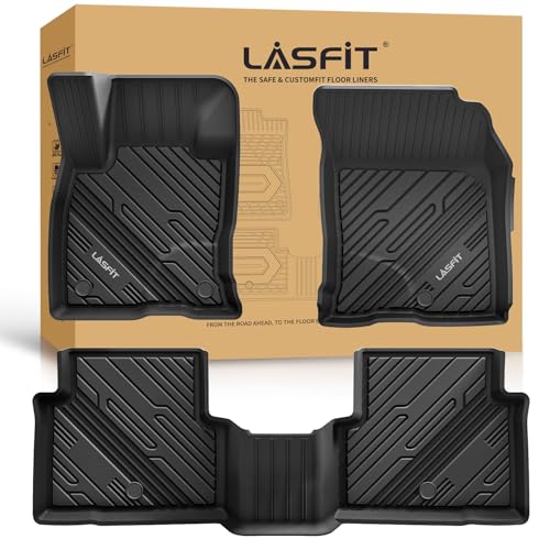 LASFIT Floor Mats for Ford Bronco Sport 2026 2025 2024 2023 2022 2021 Carpet Floor All Weather Protector Custom Fit TPE Car Liners, No Sliding, No Curling - style: 4) Bronco Sport| 21-25 | 2Rows Carpet Floor