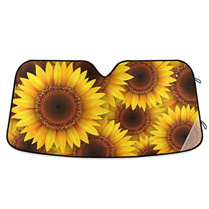 Yellow Sunflowers Car Windshield Sunshade Foldable Reflective Summer Sun Shade Blocks UV Rays - color: Flower 2